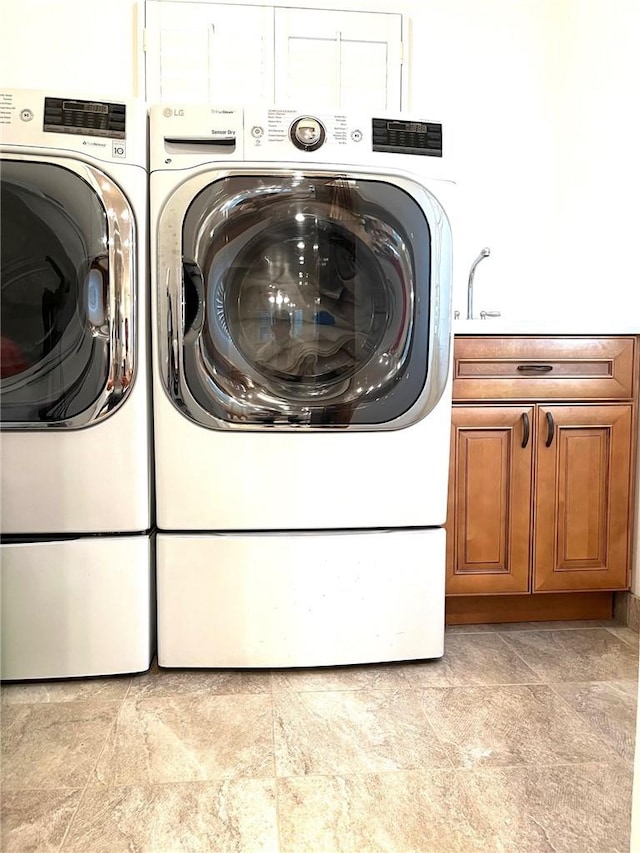 8049 Le Berthon St, Sunland, CA 91040 - laundry room featuring washing machine and clothes dryer and cabinet space
