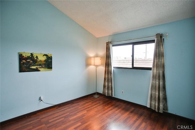 8458 Evergreen, Garden Grove, CA 92841 - unfurnished room with wood finished floors, a textured ceiling, and vaulted ceiling