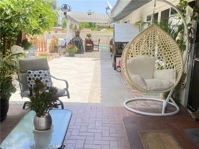 9849 Canada Way, Riverside, CA 92503 - fenced backyard featuring a pergola and a patio area