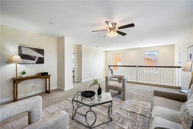 30316 Slate St, Murrieta, CA 92563 - carpeted living area featuring ceiling fan and baseboards