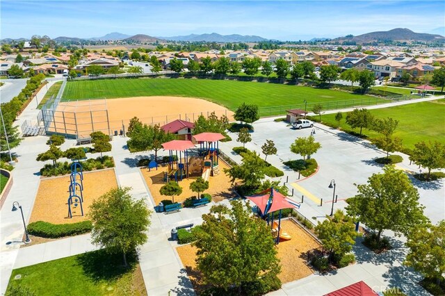 30316 Slate St, Murrieta, CA 92563 - aerial view of residential area featuring a mountainous background and a community park