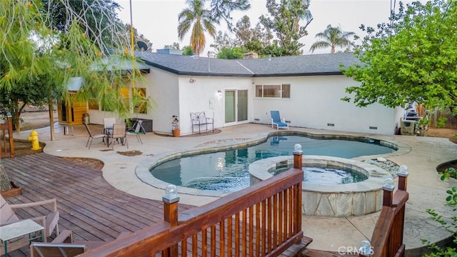 533 Via Vista Dr, Redlands, CA 92373 - view of swimming pool featuring a patio and a pool with connected hot tub
