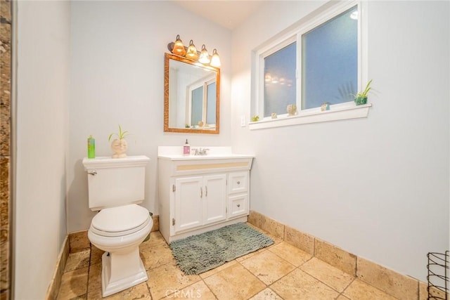 533 Via Vista Dr, Redlands, CA 92373 - bathroom featuring vanity and stone tile floors
