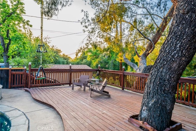 533 Via Vista Dr, Redlands, CA 92373 - view of wooden deck