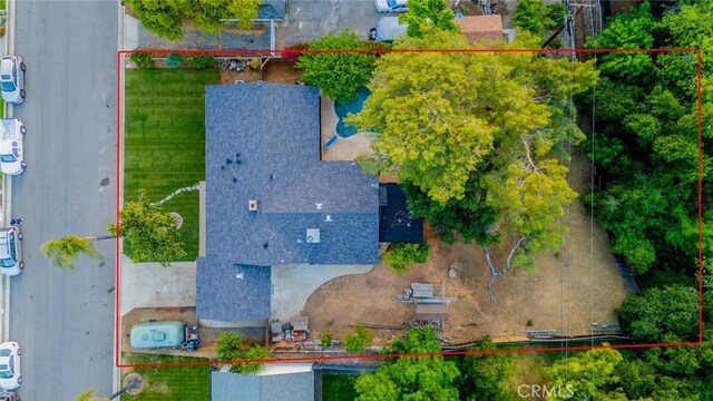 533 Via Vista Dr, Redlands, CA 92373 - aerial view of property's location featuring property parcel outlined