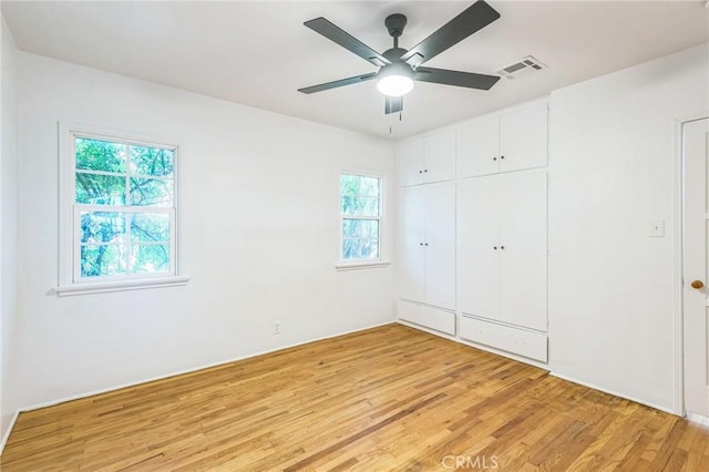 5516 Palm Ave, Whittier, CA 90601 - unfurnished bedroom with light wood-style flooring, a closet, and ceiling fan