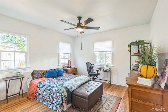 5516 Palm Ave, Whittier, CA 90601 - bedroom with wood finished floors and ceiling fan