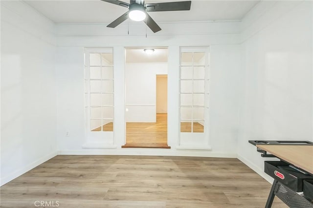 5516 Palm Ave, Whittier, CA 90601 - empty room with ceiling fan and wood finished floors