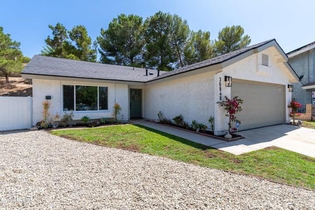 36848 Apache Plume Dr, Palmdale, CA 93550 - ranch-style home featuring a garage, concrete driveway, and stucco siding