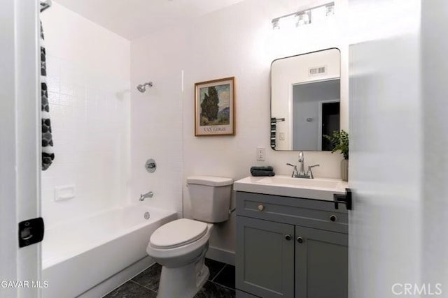 36848 Apache Plume Dr, Palmdale, CA 93550 - bathroom featuring vanity, tile patterned floors, and shower / washtub combination