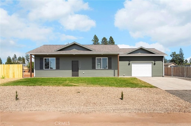 6388 Oak Rd, Paradise, CA 95969 - ranch-style home with an attached garage, concrete driveway, and a shingled roof