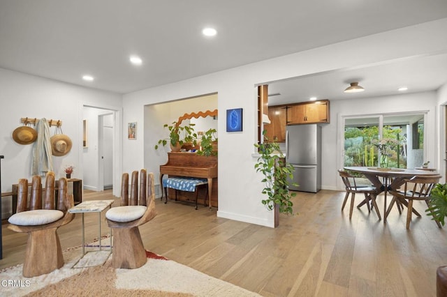 80 Watkins Way, Oak View, CA 93022 - dining space with light wood-style floors and recessed lighting
