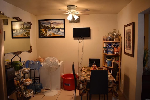 384 I St, Chula Vista, CA 91910 - tiled dining area featuring a ceiling fan