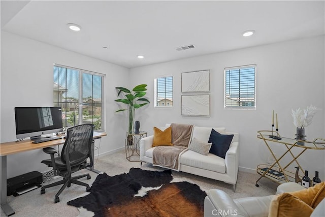 2239 Melogold Way, Corona, CA 92883 - office with light colored carpet, plenty of natural light, and recessed lighting