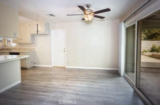 2756 Gallio Ave, Rowland Heights, CA 91748 - kitchen featuring a ceiling fan, light countertops, and wood finished floors