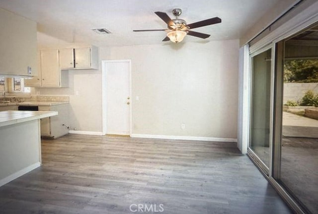 2756 Gallio Ave, Rowland Heights, CA 91748 - kitchen with a ceiling fan, light countertops, and wood finished floors