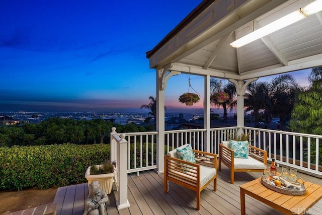 5946 Overlake Ave, Del Cerro, CA 92120 - wooden terrace featuring an outdoor living space and a gazebo