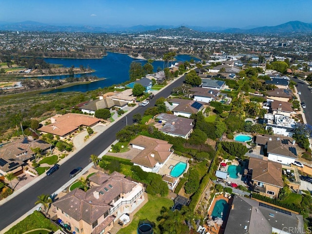 5946 Overlake Ave, Del Cerro, CA 92120 - aerial view of property's location with a water and mountain view and nearby suburban area