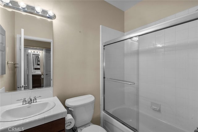 29243 Discovery Ridge Dr, Saugus, CA 91390 - bathroom featuring vanity and shower / bath combination with glass door