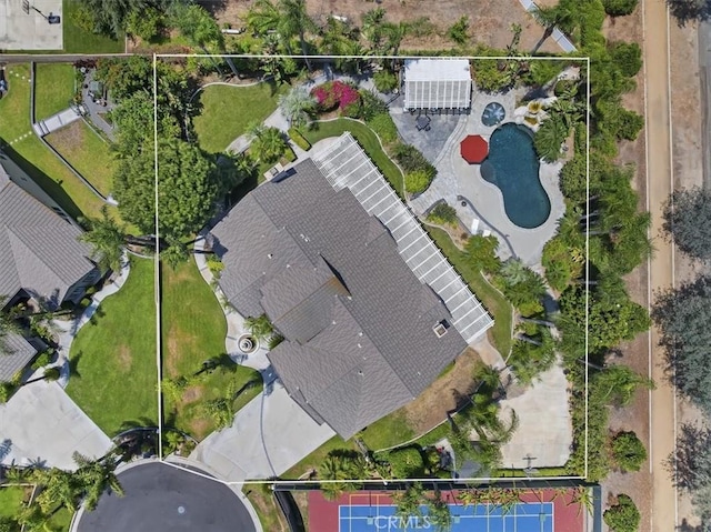 10847 Leota Ln, Riverside, CA 92503 - aerial overview of property's location featuring property parcel outlined