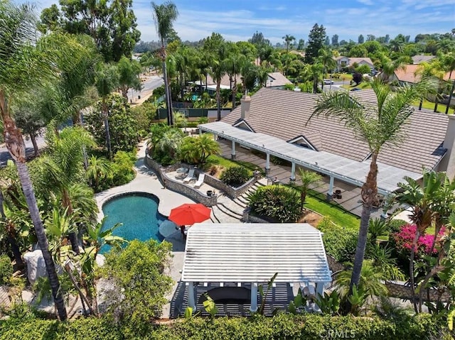 10847 Leota Ln, Riverside, CA 92503 - view of subject property featuring a pool