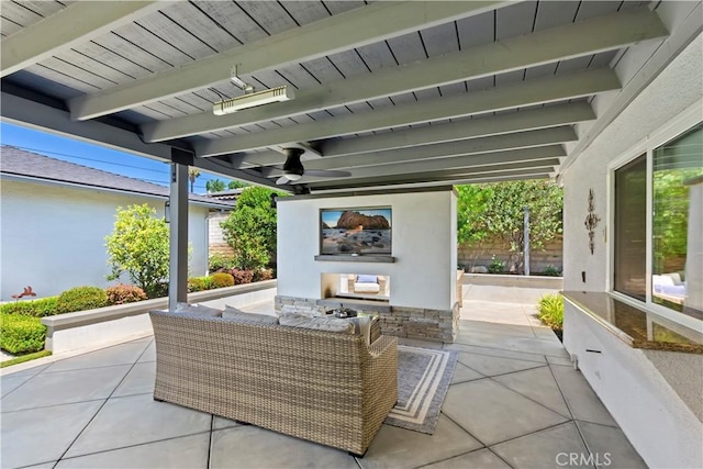 1335 N Vallejo Way, Upland, CA 91786 - view of patio with a ceiling fan and outdoor lounge area