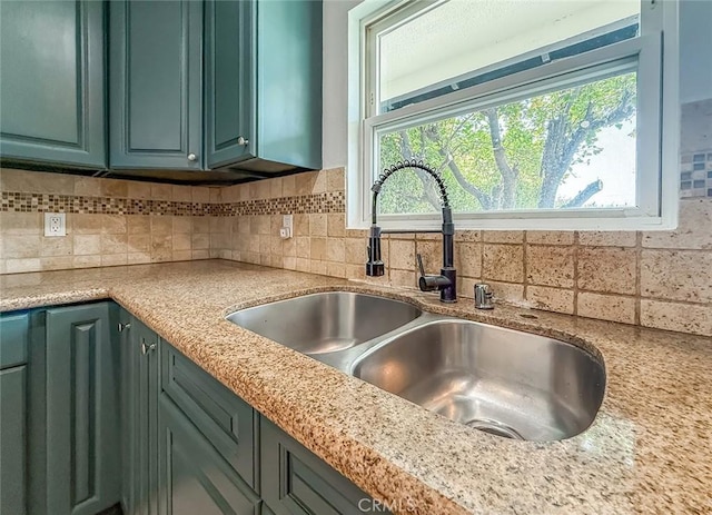 6706 Melvin Ave, Reseda, CA 91335 - kitchen with backsplash, plenty of natural light, and green cabinets