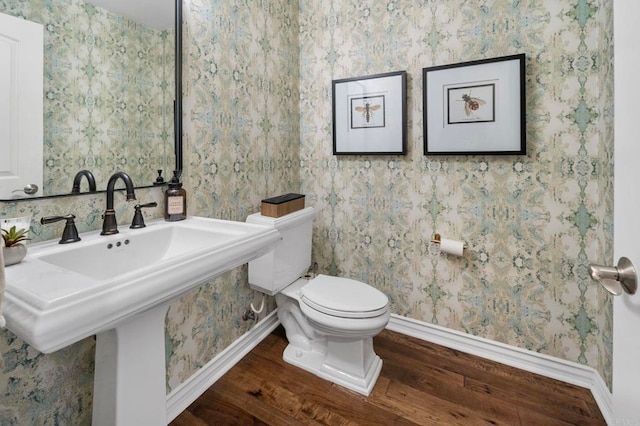 3474 Camino Cereza, Carlsbad, CA 92009 - half bath featuring wood finished floors and wallpapered walls