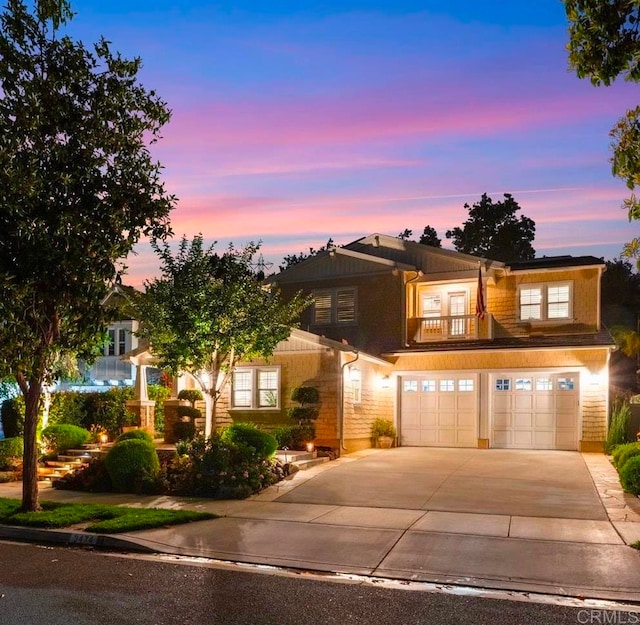 3474 Camino Cereza, Carlsbad, CA 92009 - view of front of property featuring concrete driveway, a garage, and a balcony