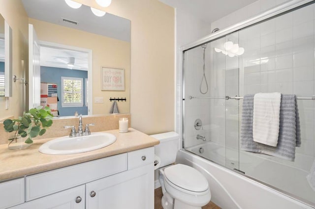 3474 Camino Cereza, Carlsbad, CA 92009 - full bathroom with vanity and bath / shower combo with glass door