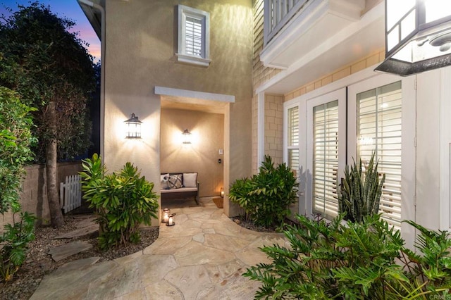 3474 Camino Cereza, Carlsbad, CA 92009 - property entrance featuring french doors and stucco siding