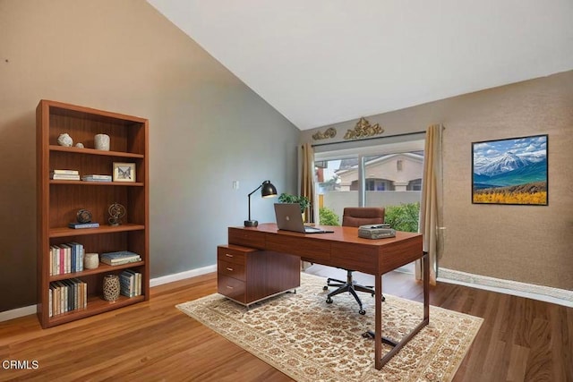 502 Holly Ave, Oxnard, CA 93036 - office featuring wood finished floors and vaulted ceiling
