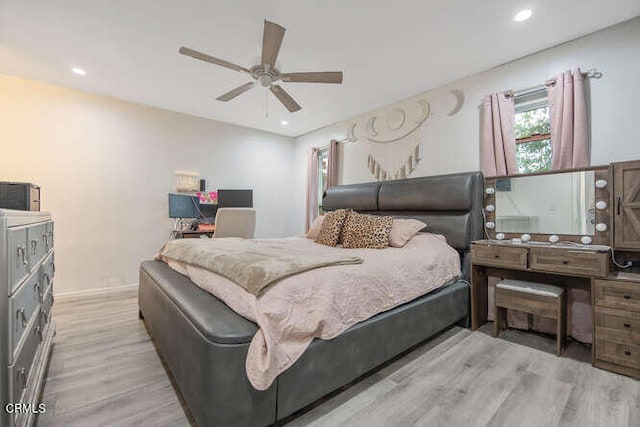 502 Holly Ave, Oxnard, CA 93036 - bedroom featuring wood finished floors, recessed lighting, and ceiling fan