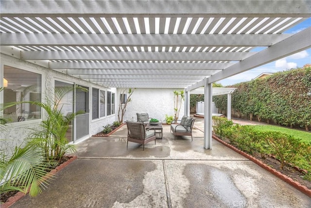 20441 Whitetree Cir, Huntington Beach, CA 92646 - view of patio / terrace featuring a pergola and an outdoor living space
