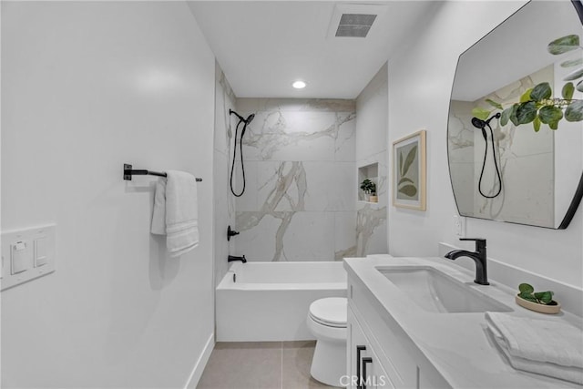 20441 Whitetree Cir, Huntington Beach, CA 92646 - bathroom with vanity,  shower combination, and recessed lighting