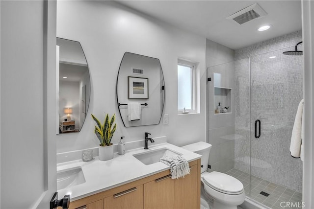 20441 Whitetree Cir, Huntington Beach, CA 92646 - bathroom featuring double vanity and a stall shower