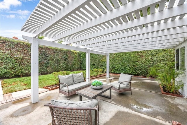 20441 Whitetree Cir, Huntington Beach, CA 92646 - view of patio / terrace with outdoor lounge area and a pergola