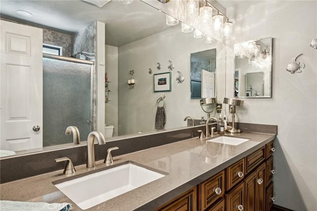 7050 Shale Rock Rd, Paso Robles, CA 93446 - full bathroom featuring double vanity and a stall shower