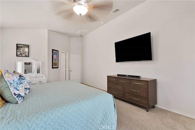 15558 Lookout Rd, Apple Valley, CA 92307 - bedroom featuring light carpet and ceiling fan