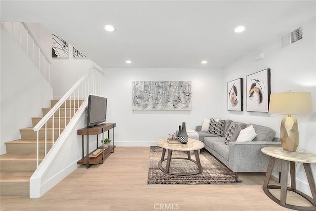 1207 Porto Grande Unit 1, Diamond Bar, CA 91765 - living area featuring stairway, wood finished floors, and recessed lighting