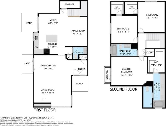 1207 Porto Grande Unit 1, Diamond Bar, CA 91765 - view of floor plan / room layout