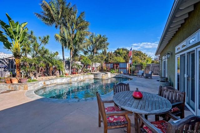 2722 Penkea Dr, Oceanside, CA 92054 - view of pool with a patio, a fenced backyard, and a pool with connected hot tub