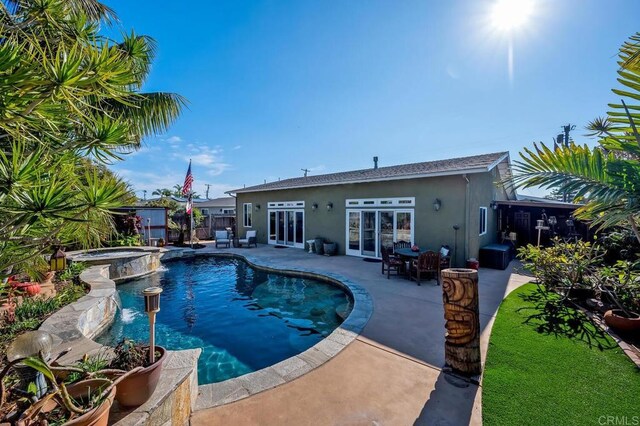 2722 Penkea Dr, Oceanside, CA 92054 - view of pool with french doors, a patio area, and a pool with connected hot tub