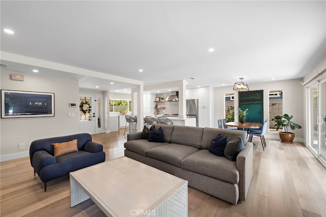 30361 Via Alcazar Ave, Laguna Niguel, CA 92677 - living room with light wood-style floors, plenty of natural light, and recessed lighting