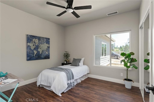 6169 Fern Ln, Paradise, CA 95969 - bedroom with wood finished floors and ceiling fan