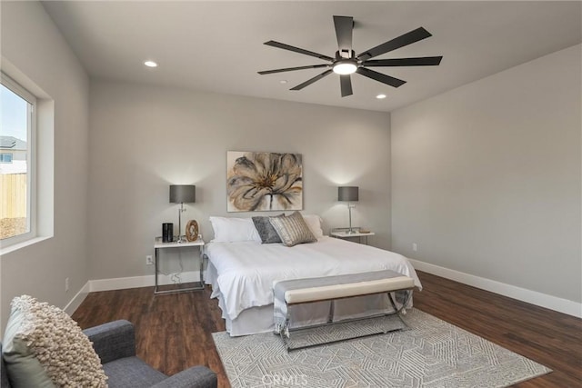 6169 Fern Ln, Paradise, CA 95969 - bedroom featuring wood finished floors, recessed lighting, and ceiling fan