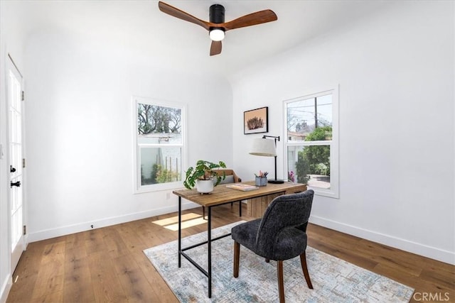 4325 9th Ave, Los Angeles, CA 90008 - office space featuring healthy amount of natural light, wood finished floors, and ceiling fan