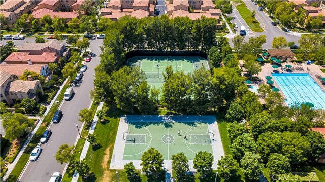 66 Full Moon, Irvine, CA 92618 - aerial view of residential area featuring a pool