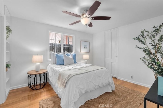 2322 246th St, Lomita, CA 90717 - bedroom with light wood-type flooring and a ceiling fan