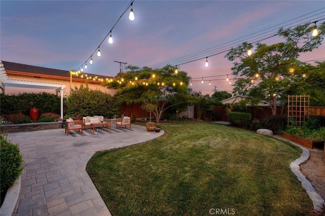 2322 246th St, Lomita, CA 90717 - fenced backyard with a patio and an outdoor hangout area